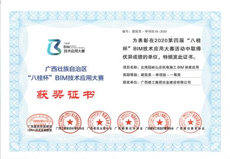 喜訊！公司榮獲“八桂杯”BIM技術(shù)應(yīng)用大賽一等獎