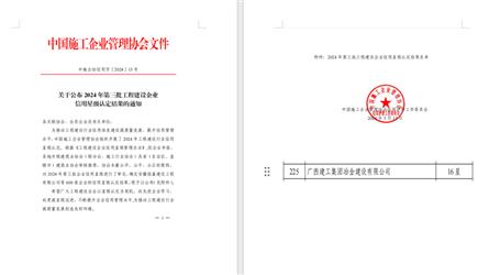 16星！冶建公司履約能力和信用表現(xiàn)良好